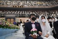 韓国・加平で行われた統一教会（世界基督教統一神霊協会、現：世界平和統一家庭連合）の合同結婚式（2020年2月7日撮影）。(c)Jung Yeon-je / AFP