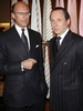 2008年3月11日、ニューヨーク5番街のエルメネジルド ゼニア（Ermenegildo Zegna）旗艦店オープニングに出席したパオロ・ゼニア（Paolo Zenga）とジルド・ゼニア（Gildo Zenga）。(c)AFP/Getty Images Amy Sussman