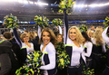 13NFL第48回スーパーボウル（Super Bowl XLVIII）、デンバー・ブロンコス（Denver Broncos）対シアトル・シーホークス（Seattle Seahawks）。優勝を喜ぶシアトル・シーホークスのチアリーダー（2014年2月2日撮影）。(c)AFP/Getty Images/Jamie Squire