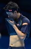 男子テニス、ATPワールドツアー・ファイナル5日目。試合に臨む錦織圭（2015年11月19日撮影）。(c)AFP/GLYN KIRK