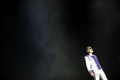 カナダ人アイドル、ジャスティン・ビーバー（Justin Bieber、17）が19日、ベネズエラの首都カラカス（Caracas）で初のコンサートを行い、南米ツアーを締めくくった。写真は、パフォーマンスを披露するビーバー（2011年10月19日撮影）。(c)AFP/Leo RAMIREZ