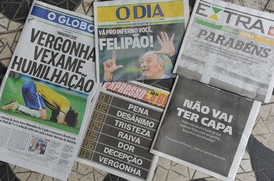 歴史的大敗から一夜、ブラジルサッカーの再生を訴える国内紙