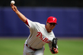 5回を投げ7安打3失点で降板したフィリーズの先発カイル・ローシュ（%%Kyle Lohse%%）。(c)AFP/Getty Images Chris McGrath