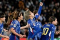 サッカー女子W杯オーストラリア・ニュージーランド大会、グループC、ザンビア対日本。チーム2点目を決めて喜ぶ田中美南（中央、2023年7月22日撮影）。(c)Saeed KHAN / AFP 
