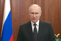 ロシア・モスクワで演説するウラジーミル・プーチン大統領。大統領府公開の動画より（2023年6月24日撮影）。(c)AFP PHOTO / HANDOUT / RUSSIAN PRESIDENTIAL PRESS OFFICE