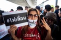タイ・バンコクで総選挙の延期に抗議する人々（2019年1月6日撮影）。(c)Jewel SAMAD / AFP