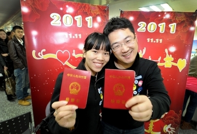 1並びの縁起担ぎ、2011年11月11日の結婚ラッシュ 中国