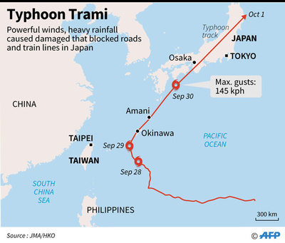 台風24号が列島縦断、2人死亡 暴風の爪痕、通勤の足に乱れ