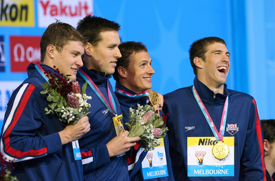 ＜第12回世界水泳選手権＞競泳、米国 世界新で男子4x200メートル自由形リレーを制す - オーストラリア