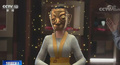 出土された青銅仮面のイメージ写真（2021年3月24日提供）。(c)CGTN Japanese