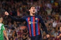22-23スペイン1部リーグ第32節、FCバルセロナ対レアル・ベティス。先制点を決めて喜ぶFCバルセロナのアンドレアス・クリステンセン（2023年4月29日撮影）。(c)Josep LAGO/ AFP