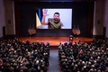 ウクライナから米議会に対しオンライン形式で演説するウォロディミル・ゼレンスキー大統領（2022年3月16日撮影）。(c)J. Scott Applewhite / POOL / AFP