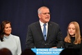 オーストラリアのシドニーで、総選挙の敗北を認めるスコット・モリソン首相（2022年5月21日撮影）。(c)Saeed KHAN / AFP