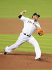 13MLB、マイアミ・マーリンズ（Miami Marlins）対デトロイト・タイガース（Detroit Tigers）。先発登板するマイアミ・マーリンズのヘンダーソン・アルバレス（Henderson Alvarez、2013年9月29日撮影）。(c)AFP/Getty Images/Jason Arnold