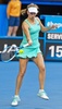 テニスの男女混合国別対抗戦、第30回ホップマンカップ、オーストラリア対ベルギー。リターンを打つエリーゼ・メルテンス（2018年1月3日撮影）。(c)AFP/TONY ASHBY