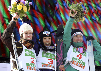 上村愛子 女子モーグルで初優勝、フリースタイルスキー世界選手権