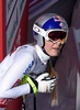 アルペンスキー世界選手権2015、女子滑降。試技を終えたリンゼイ・ボン（2015年2月6日撮影）。(c)AFP/MARK RALSTON