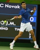リオデジャネイロ五輪、テニス男子シングルス1回戦。リターンを打つノバク・ジョコビッチ（2016年8月7日撮影）。(c)AFP/Roberto SCHMIDT