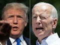 ジョー・バイデン前米副大統領（右）とドナルド・トランプ米大統領。(c)Jim WATSON and Dominick Reuter / AFP