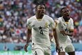 サッカーW杯カタール大会、グループH、韓国対ガーナ。ゴールを喜ぶガーナのモハメド・サリス（中央、2022年11月28日撮影）。(c)JUNG Yeon-je / AFP