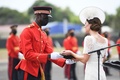 ジャマイカの首都キングストンで、士官学校の任官式に出席する英国のキャサリン妃（2022年3月24日撮影）。(c)Ricardo Makyn / AFP