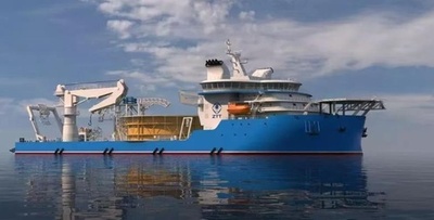 中国最大の自航式純電気駆動深海海底ケーブル敷設船「藍海領航」が進水
