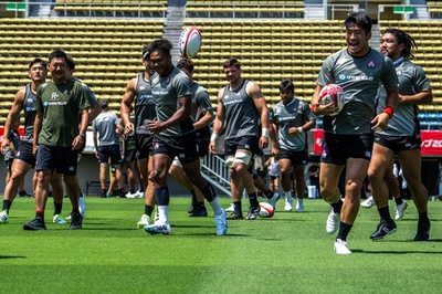 ラグビー日本代表、フィジー戦へ前日練習 W杯前の国内最終戦