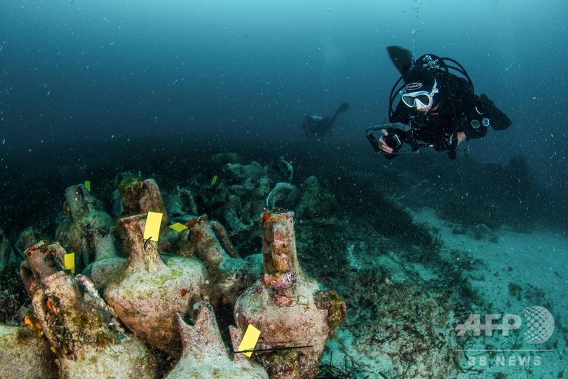 エーゲ海に沈む古代難破船、観光の目玉に ギリシャ エーゲ海に沈む古代難破船、観光の目玉に ギリシャ