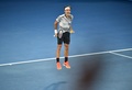 全豪オープンテニス、男子シングルス決勝。勝利を喜ぶロジャー・フェデラー（2017年1月29日撮影）。(c)AFP/PETER PARKS