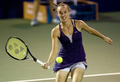 ベネズエラ・カラカス（Caracas）で行われたエキシビションマッチに臨むマルチナ・ヒンギス（Martina Hingis）氏（2012年4月28日撮影）。(c)AFP/Leo RAMIREZ