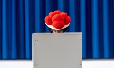 民族衣装でお祭り？ いいえ、欧州議会選挙の投票中です 独