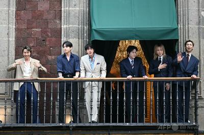 BTS、メキシコ大統領と面会 大統領府周辺には5万人のファン