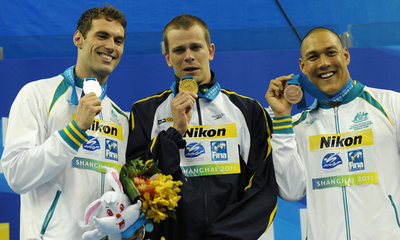 シエロ・フィーリョが男子50メートルバタフライで金、世界水泳