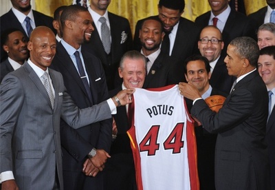 ファイナル連覇のヒートがホワイトハウスを表敬訪問