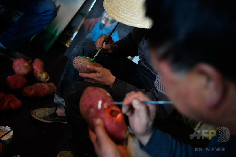 ジャガイモに絵、素朴な組み合わせが人気　中国・雲南の農民画家