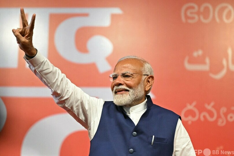 インド与党連合、過半数維持 前回総選挙からは大幅後退