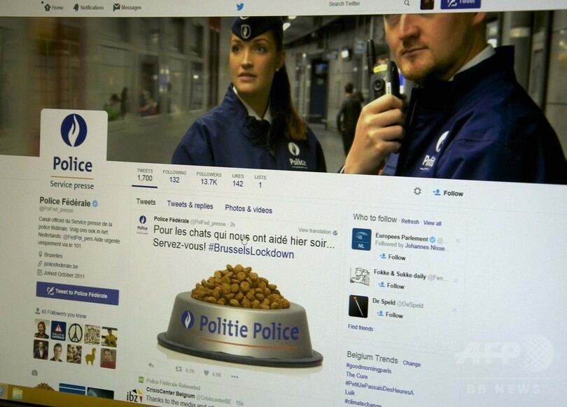 テロ捜査協力の猫画像、警察が「キャットフード」でお礼 ベルギー