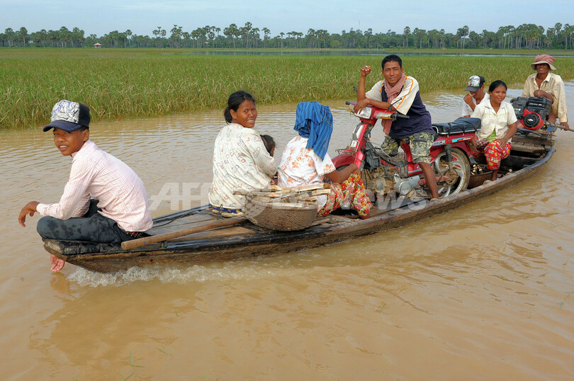 東南アジアの洪水、カンボジアの田畑にも被害