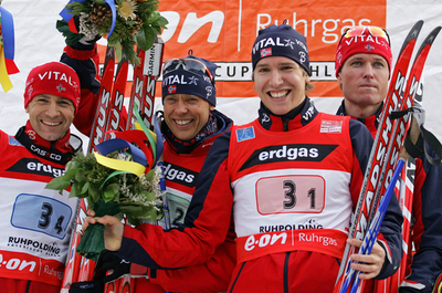 ＜バイアスロン 06-07W杯・第5戦＞ノルウェー 男子4x7.5キロメートルリレーを制す - ドイツ