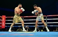 ボクシング、WBA世界クルーザー級タイトルマッチ。対戦するヒルベルト・ラミレス（右）とアルセン・グラミリアン（2024年3月30日撮影）。(c)Frederic J. Brown / AFP