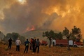 ギリシャ・アテネ近郊で起きた大規模な山火事（2023年7月19日撮影）。(c)Louisa GOULIAMAKI / AFP