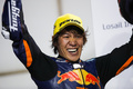 世界ロードレース選手権、開幕戦カタールGP、Moto2クラス決勝で優勝を飾ったレッドブルKTMアジョの長島哲太。DPPI提供（2020年3月8日撮影）。(c)Milagro / DPPI