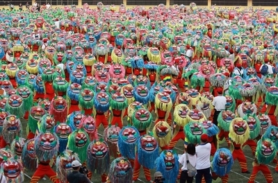 子ども4000人が獅子舞、台湾で世界記録達成