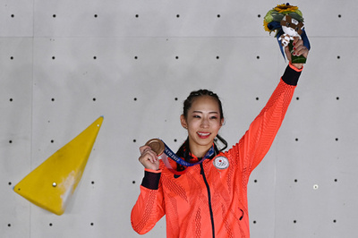 【写真特集】銅メダルを獲得した野口啓代 スポーツクライミング女子複合
