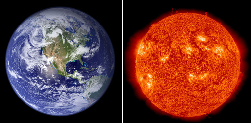 太陽と地球の絵 太陽と地球の絵