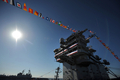 米バージニア（Virginia）州ノーフォーク基地（Naval Station Norfolk）で行われた原子力空母「ジョージ・H・W・ブッシュ（George H.W. Bush）」の就役式（2008年1月10日撮影）。(c)AFP/TIM SLOAN