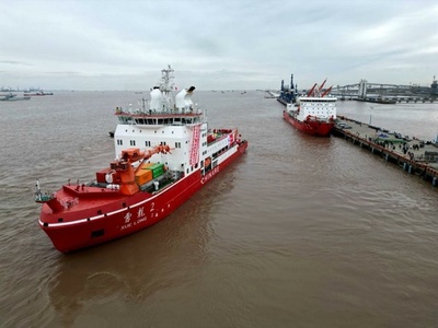 中国の第39次南極観測隊が出発