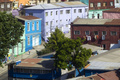 南米チリ中部にある世界遺産の港湾都市バルパライソ（Valparaiso）の街並み（2014年1月14日撮影）。(c)AFP/Claudio Reyes