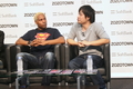 東京・秋葉原で開催されたiPhone 4プロテクターデザインコンテスト「iPhone 4 PROTECTOR DESIGN PROJECT」最終審査会にて。審査員を務めたタレントのダンテ・カーヴァーとゾゾタウン クリエイティブディレクターのジュン・ワタナベ（2010年9月30日撮影）。(c)MODE PRESS