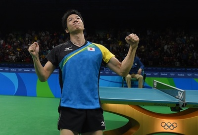 水谷が銅、日本卓球界初の個人メダル獲得